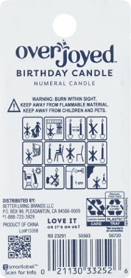 Overjoyed Numeral - 6 Birthday Candle - 1 Each - Image 3