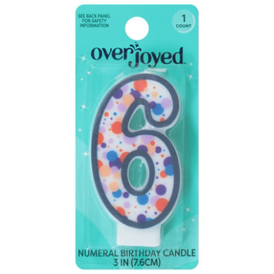 Overjoyed Numeral - 6 Birthday Candle - 1 Each - Image 1