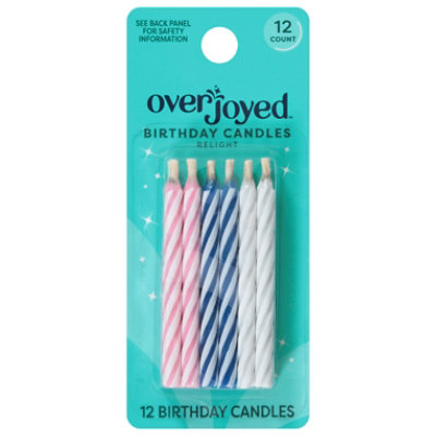 Overjoyed Relight Birthday Candles - 12 Each