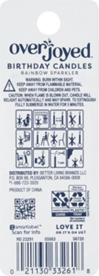 Overjoyed Rainbow Sparkler Birthday Candles - 18 Each - Image 3