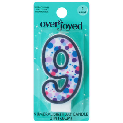 Overjoyed Numeral - 9 Birthday Candle - 1 Each