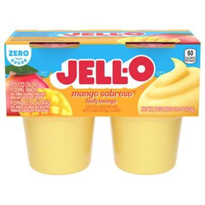 Jell O Zero Sugar Mango Sabroso Pudding Snack Cups 4 Count  - 14.5 Oz - Image 3