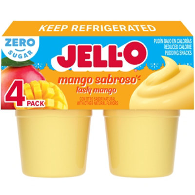 Jell O Zero Sugar Mango Sabroso Pudding Snack Cups 4 Count  - 14.5 Oz - Image 2