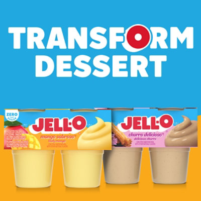 Jell O Zero Sugar Mango Sabroso Pudding Snack Cups 4 Count  - 14.5 Oz - Image 2