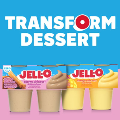 Jell O Zero Sugar Churro Delicioso Pudding Snack Cups 4 Count - 14.5 Oz - Image 2