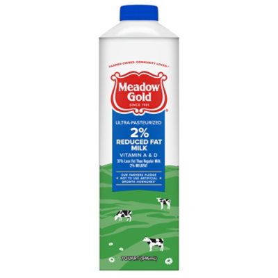 MEachdow Gold Milk 2% Reduced Fat ULiterra-pasteurized Quart Paper Carton Gable/tetra Top - Quart - Image 2