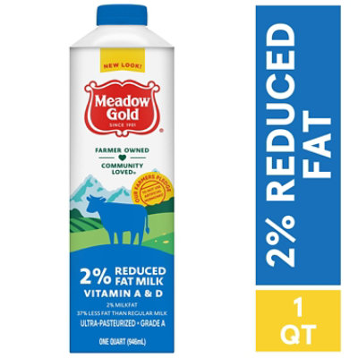 MEachdow Gold Milk 2% Reduced Fat ULiterra-pasteurized Quart Paper Carton Gable/tetra Top - Quart - Image 3