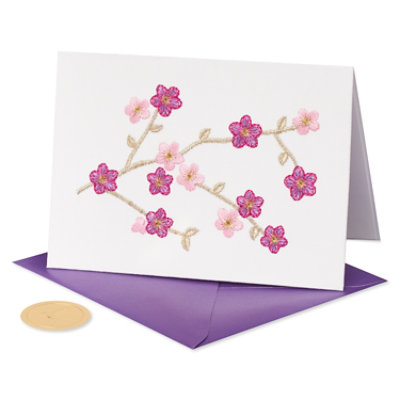 Papyrus Pink and Purple Flowers Spring Card - Each - Image 5