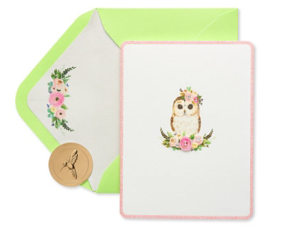 Papyrus Owl with Flowers Spring Card - Each - Image 5