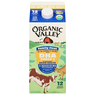 Organic Valley DHA Omega 3 2% Reduced Fat Milk - 64 Fl. Oz. - Image 1