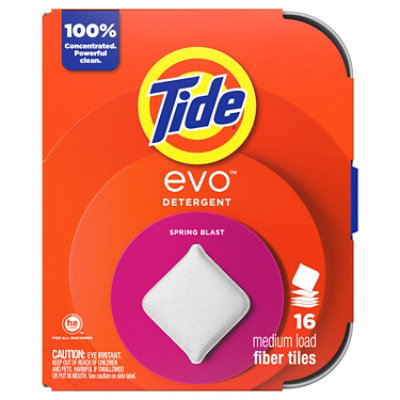 Tide Evo Laundry Detergent Fiber Tiles, Spring Blast - 16 Count - Image 1