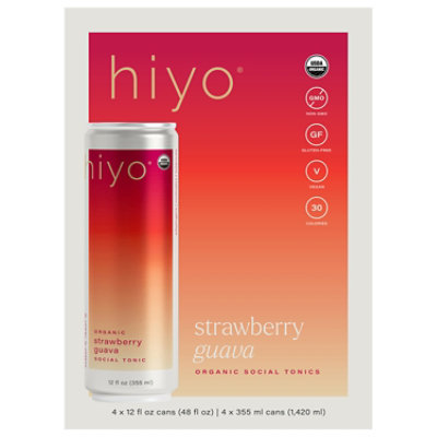 Hiyo Seltzer Strawberry Guava 4 pack - 12 Fl.Oz. - Image 1