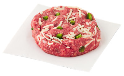 S Sel Beef Patty Jalapeno Pepper Jack Net Wt 5 Oz - Each - Image 1