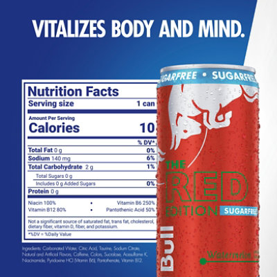 Red Bull Red Edition Sugar Free - 8.4 Fl.Oz. - Image 2