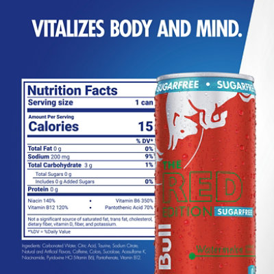 Red Bull Red Edition Sugar Free - 12 Fl.Oz. - Image 2