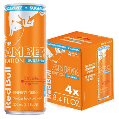 Red Bull Amber Edition Sugar Free 4 Count - 8.4Fl.Oz. - Image 1