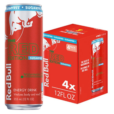 Red Bull Red Edition Sugar Free 4 Count - 12 Fl.Oz. - Image 1