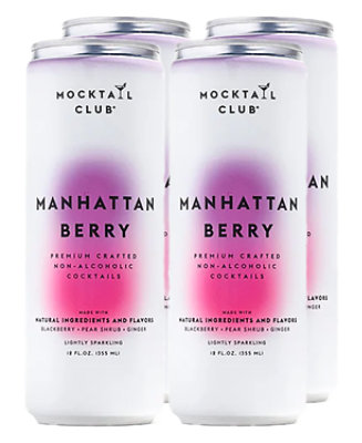 Mocktail Club Manhattan Berry Non Alcohol 4 Cans - 12 Fl. Oz. - Image 1