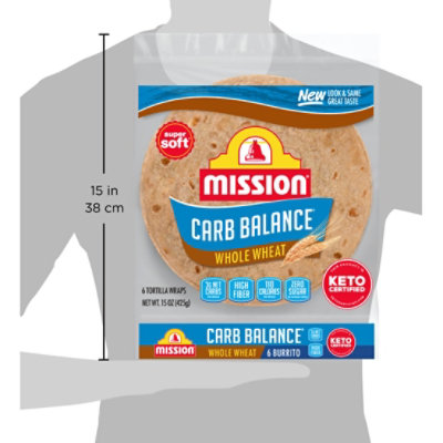 Mission Carb Balance Whole Wheat Flour Tortillas - Burrito Size - 6 Count - Image 5