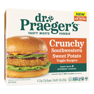 Dr Praeger Burger Veggie Crunchy Southwestern Sweet Potato - 10 Oz - Image 1