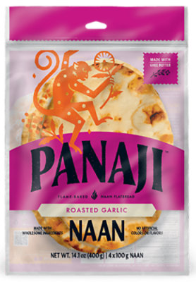 Panaji Roasted Garlic Naan 4 Pack - 14.1 Oz - Image 1