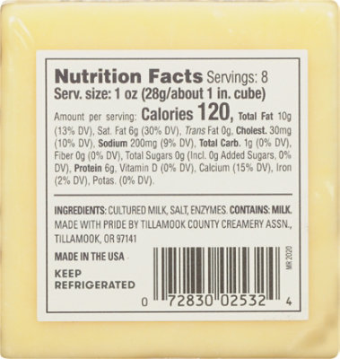 Tillamook Cheese Xsharp Makers Reserve 2020hite Cheddar Chunk - 8 Oz - Image 6