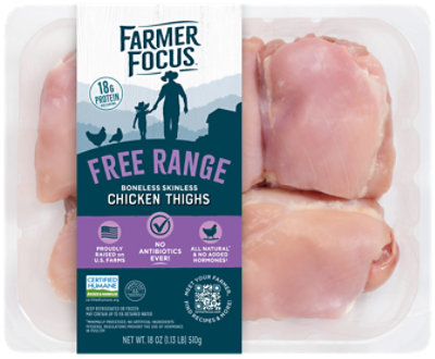 Farmer Focus Boneless Skinless Chicken Thighs - 18 Oz - Image 1