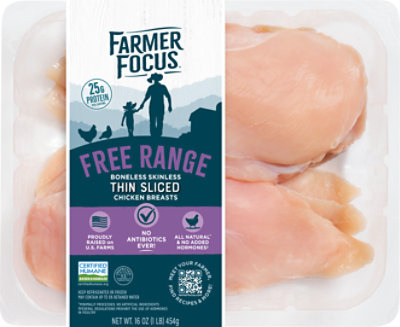 Farmer Focus Thin Sliced Chicken Breasts - 16 Oz - Image 1