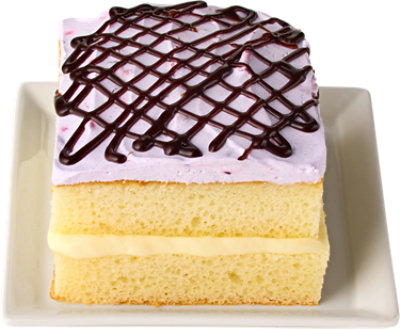 Tres Leches W/black Raspberry Choc Chip Cake Slice - Each - Image 1
