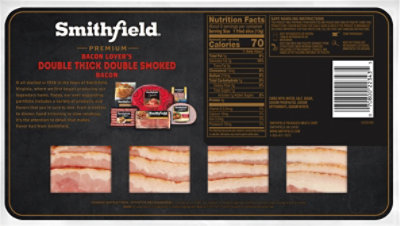 Smithfield Double Thick Double Smoked Bacon - 12 Oz - Image 6