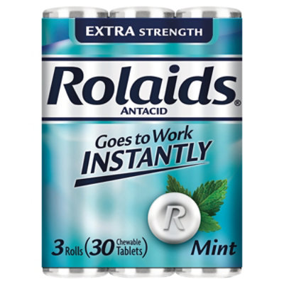 Rolaids Extra Strength Extra Strength Multi-symptom Stomach Chewable Tablet Mint - 30 Count - Image 1