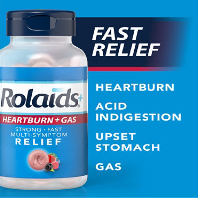 Rolaids Advanced Antacid Plus Anti-gas 60 Chewable Tablets, Assorted Berry, Heartburn And Gas Relief - 60 Count - Image 5