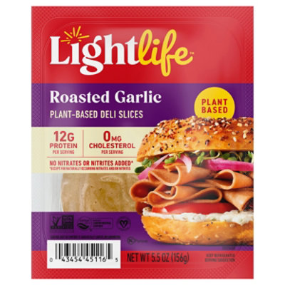 Lightlife Deli Slices Roasted Garlic Plant Based - 5.5 Oz - Image 3