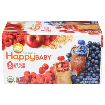 Happy Baby Organics Clearly Crafted Pouch Stage 2 Variety 8pack Case - 2 Lb - Image 3