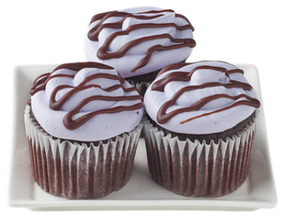 Chocolate W/black Raspberry Chocolate Cupcakes 3 Count - Each - Image 1