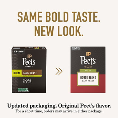 Peets Coffee Decaffeinated House Blend Dark Roast K-cup Coffee Pods  - 32 Count - Image 2