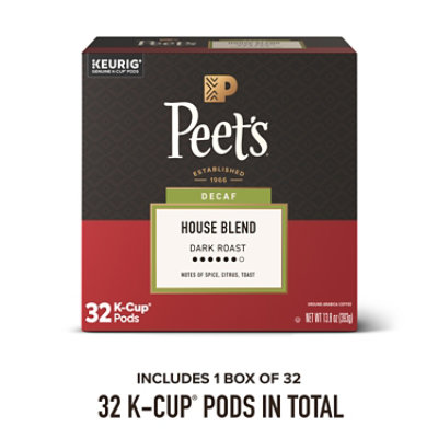Peets Coffee Decaffeinated House Blend Dark Roast K-cup Coffee Pods  - 32 Count - Image 5