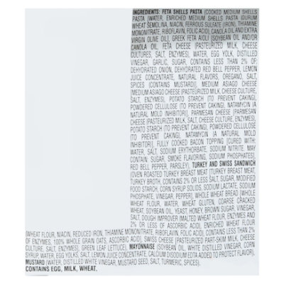 ReadyMeals Turkey & Swiss Sandwich With Feta Cheese Shell Pasta - 9.1 Oz - Image 5