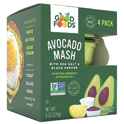 Good Foods - Dip Avocado Mash 4 Pack Single Serve, 8oz (Pack of 6) - Image 1