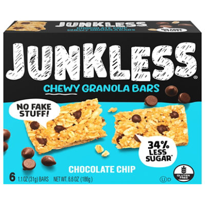 Junkless Chewy Granola Bars Chocolate Chip 6 Count Box - 1.1 Oz - Image 2