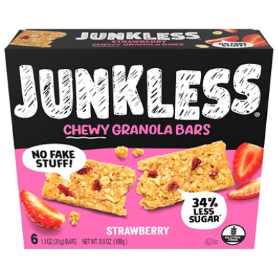 Junkless Chewy Granola Bars 100% Real Strawberries 6 Ct Box - 6-1.1OZ - Image 3