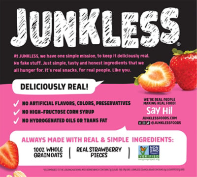 Junkless Chewy Granola Bars 100% Real Strawberries 6 Count Box - 1.1 Oz - Image 5