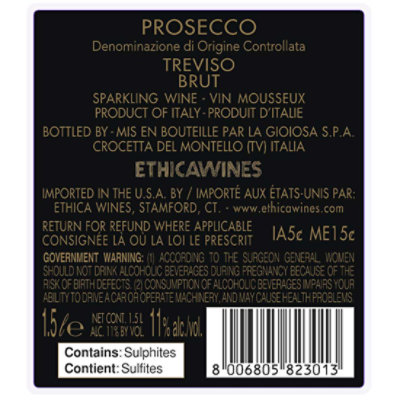 La Gioiosa Prosecco Brut - 750 Ml - Image 2