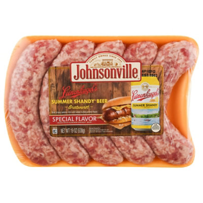 Johnsonville Uncooked Summer Shandy Bratwurst Pork Sausage Links - 19 Oz - Image 2