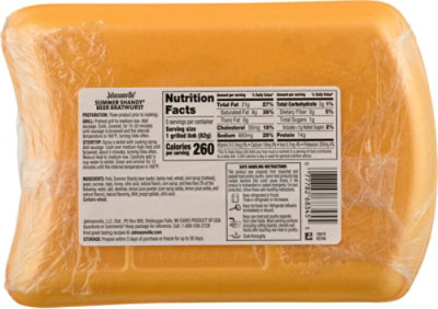 Johnsonville Uncooked Summer Shandy Bratwurst Pork Sausage Links - 19 Oz - Image 5