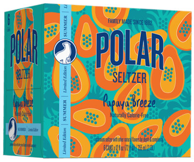 Polar Seltzer Papaya Breeze - 6 pk -12 Fl.Oz. - Image 1