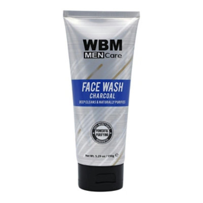 WBM Men Care 5.29 fl oz Men Care Face Wash Charcoal Deep Cleans & Naturally Purifies - Image 1