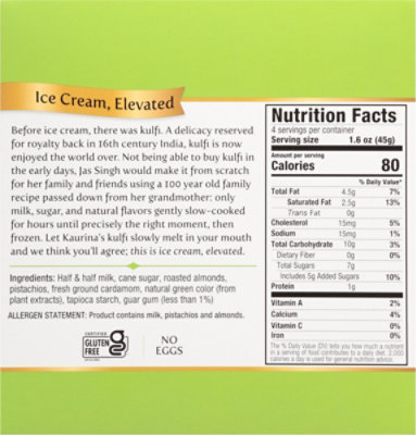 Kaurinas Kulfi Bar Pistachio Almond - 6.4 Oz - Image 5