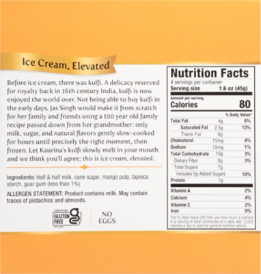 Kaurinas Kulfi Bar Mango - 6.4 Oz - Image 5
