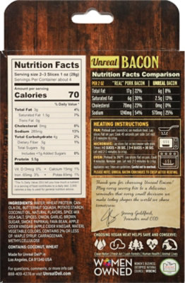 Unreal Deli Bacon Pre Cooked Ready To Eat - 4 Oz - Image 6